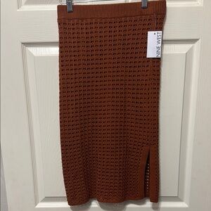 NWT Nine West Cinnabrown Knit Skirt
